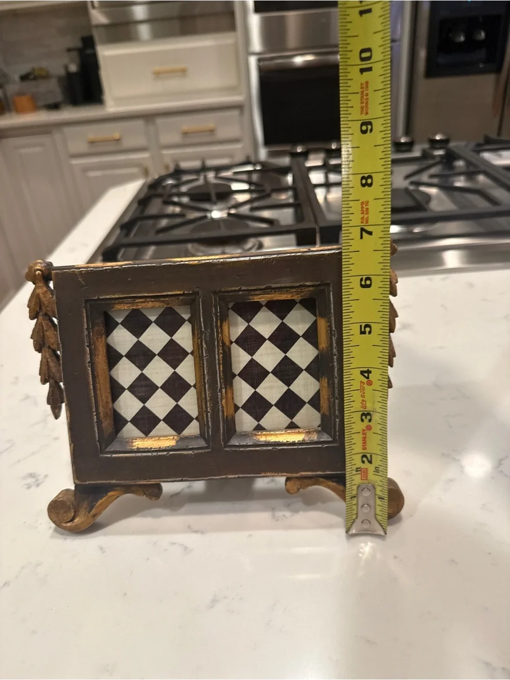 Terragrafics 1996 Double 2x3 Distressed Photo Frame Black Gold Tabletop Decor